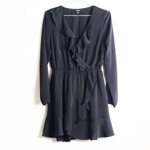 XS EXPRESS Ruffle Fit And Flare Mini Dress Black